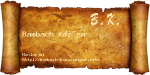 Bambach Kósa névjegykártya